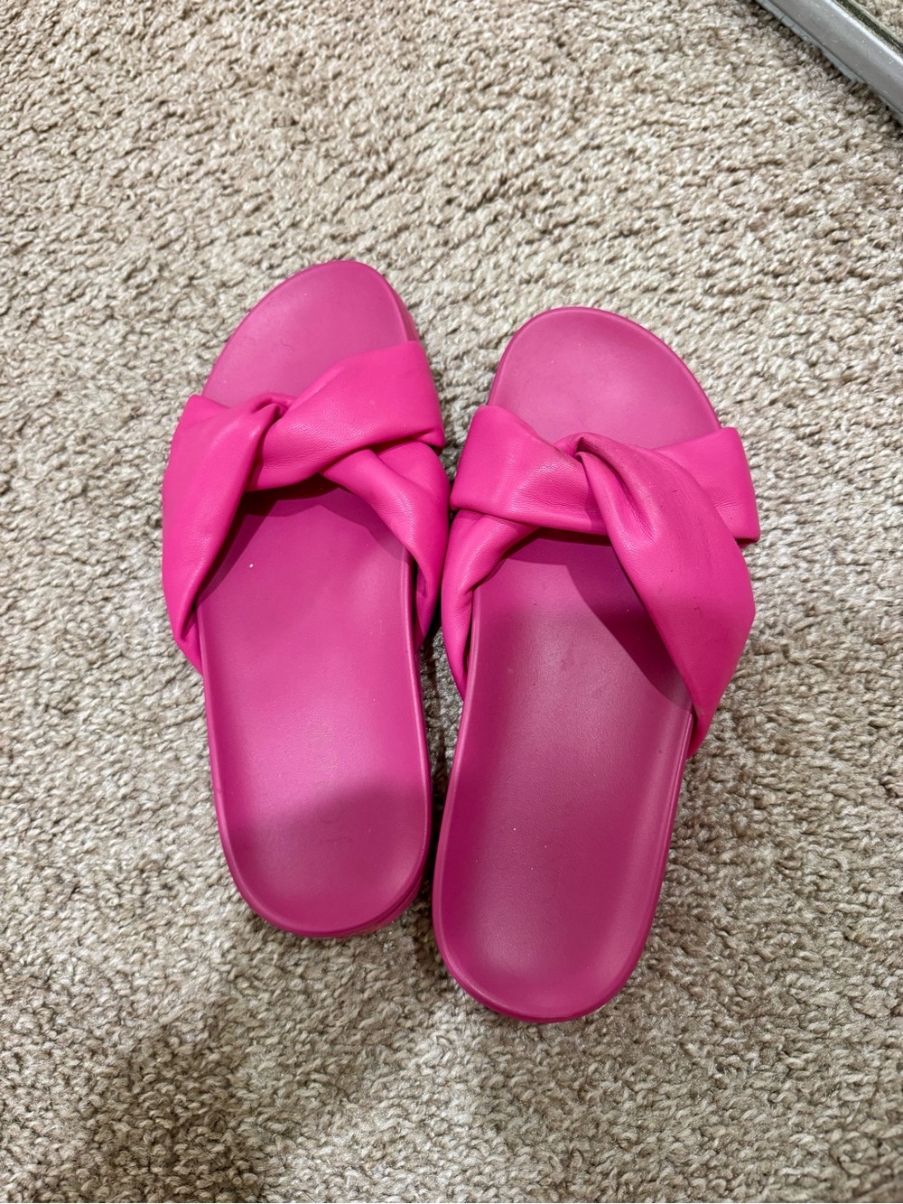 J. Crew Women’s Hot Pink Knot Bow Slide Sandals